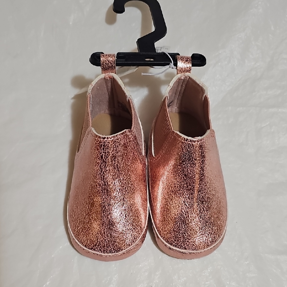 Old Navy Metallic Faux-Leather Chelsea Boots for Baby Size 6-12 Months New